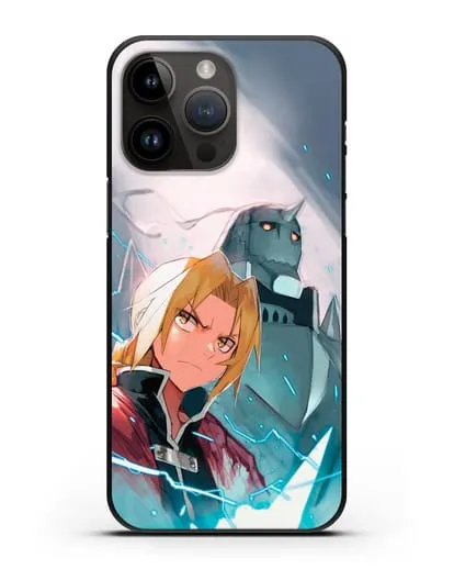 Чехол аниме Ходячий замок - Эдвард и Альфонс силиконовый для iPhone 14 Pro Max