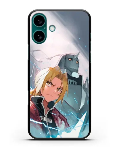 Чехол аниме Ходячий замок - Эдвард и Альфонс силиконовый для iPhone 16 Plus