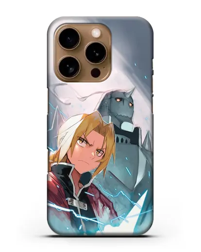 Чехол аниме Ходячий замок - Эдвард и Альфонс силиконовый для iPhone 16 Pro