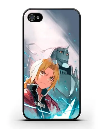 Чехол аниме Ходячий замок - Эдвард и Альфонс силиконовый для iPhone 4/4s