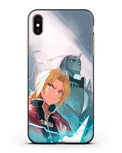 Чехол аниме Ходячий замок - Эдвард и Альфонс силиконовый для iPhone XS Max