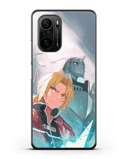 Чехол аниме Ходячий замок - Эдвард и Альфонс силиконовый для Xiaomi Poco F3