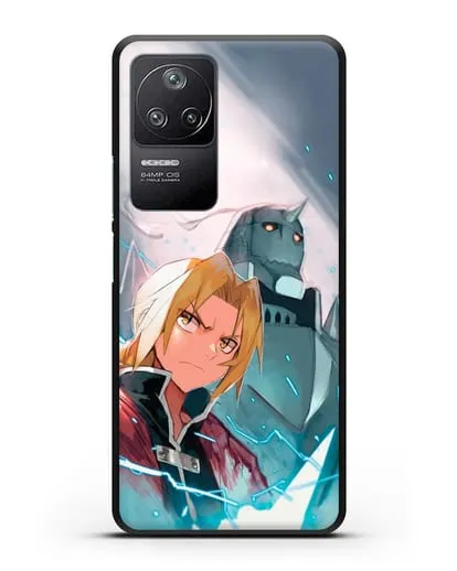 Чехол аниме Ходячий замок - Эдвард и Альфонс силиконовый для Xiaomi Poco F4