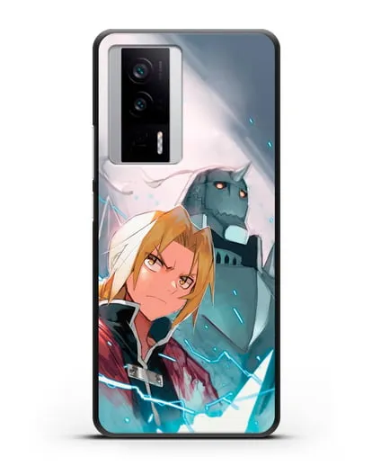 Чехол аниме Ходячий замок - Эдвард и Альфонс силиконовый для Xiaomi Poco F5 Pro