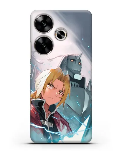 Чехол аниме Ходячий замок - Эдвард и Альфонс силиконовый для Xiaomi Poco F6