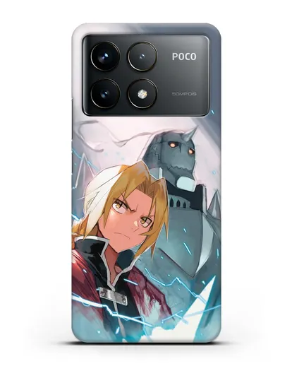 Чехол аниме Ходячий замок - Эдвард и Альфонс силиконовый для Xiaomi Poco F6 Pro