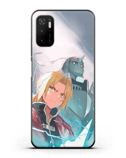 Чехол аниме Ходячий замок - Эдвард и Альфонс силиконовый для Xiaomi Poco M3 Pro