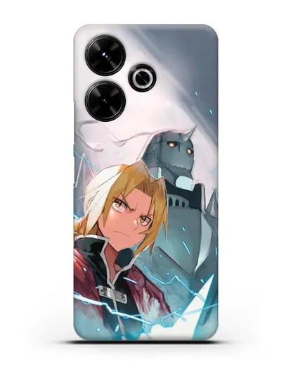 Чехол аниме Ходячий замок - Эдвард и Альфонс силиконовый для Xiaomi Poco M6