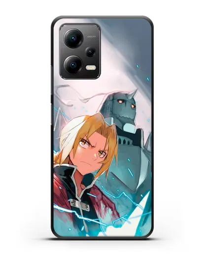 Чехол аниме Ходячий замок - Эдвард и Альфонс силиконовый для Xiaomi Poco X5