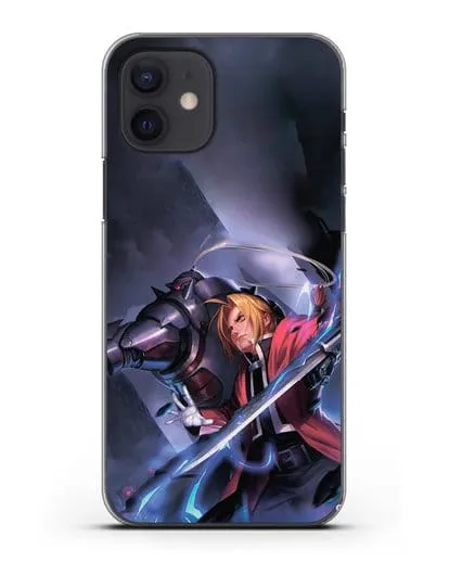 Чехол аниме Ходячий замок - Эдвард и Ал в бою силиконовый для iPhone 12