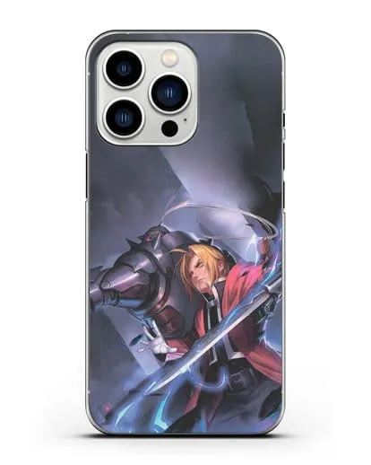 Чехол аниме Ходячий замок - Эдвард и Ал в бою силиконовый для iPhone 13 Pro