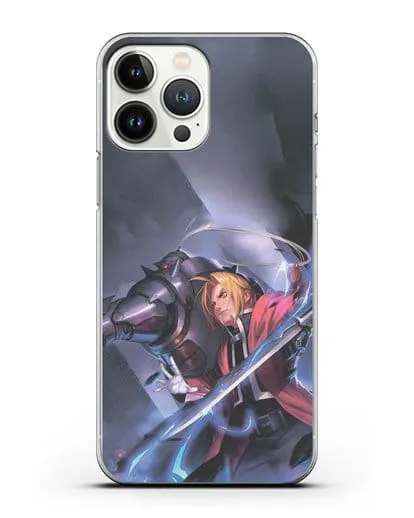 Чехол аниме Ходячий замок - Эдвард и Ал в бою силиконовый для iPhone 13 Pro Max