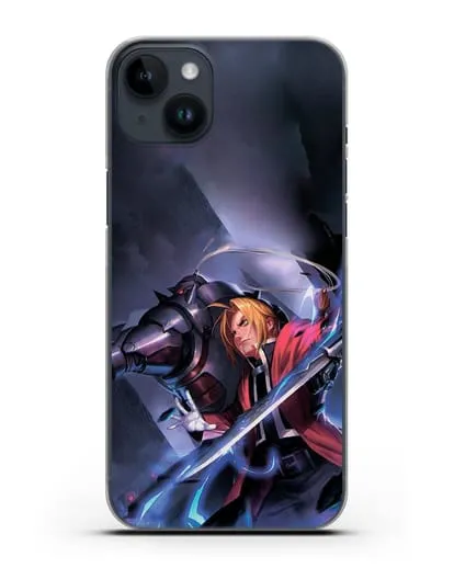 Чехол аниме Ходячий замок - Эдвард и Ал в бою силиконовый для iPhone 14 Plus