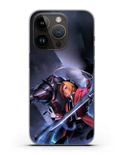 Чехол аниме Ходячий замок - Эдвард и Ал в бою силиконовый для iPhone 14 Pro