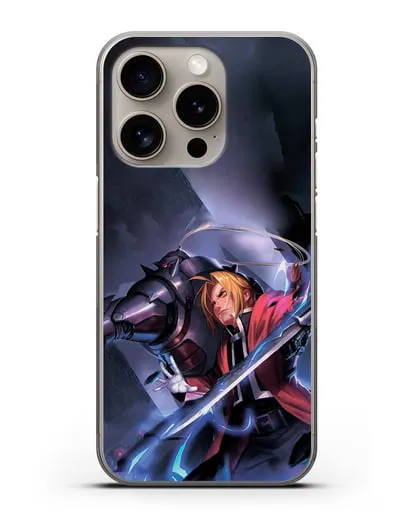 Чехол аниме Ходячий замок - Эдвард и Ал в бою силиконовый для iPhone 15 Pro