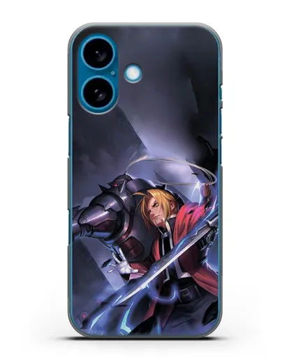 Чехол аниме Ходячий замок - Эдвард и Ал в бою силиконовый для iPhone 16