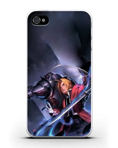 Чехол аниме Ходячий замок - Эдвард и Ал в бою силиконовый для iPhone 4/4s