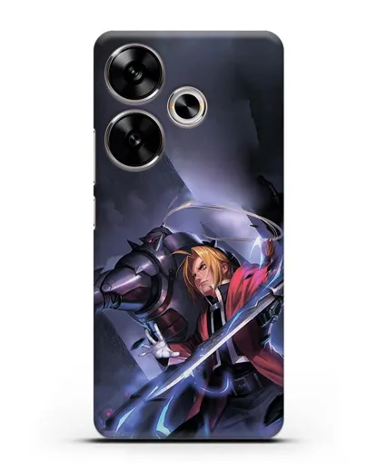 Чехол аниме Ходячий замок - Эдвард и Ал в бою силиконовый для Xiaomi Poco F6