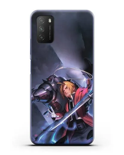 Чехол аниме Ходячий замок - Эдвард и Ал в бою силиконовый для Xiaomi Poco M3