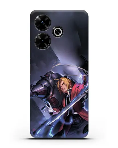 Чехол аниме Ходячий замок - Эдвард и Ал в бою силиконовый для Xiaomi Poco M6