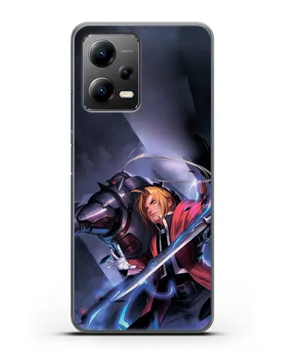 Чехол аниме Ходячий замок - Эдвард и Ал в бою силиконовый для Xiaomi Poco X5