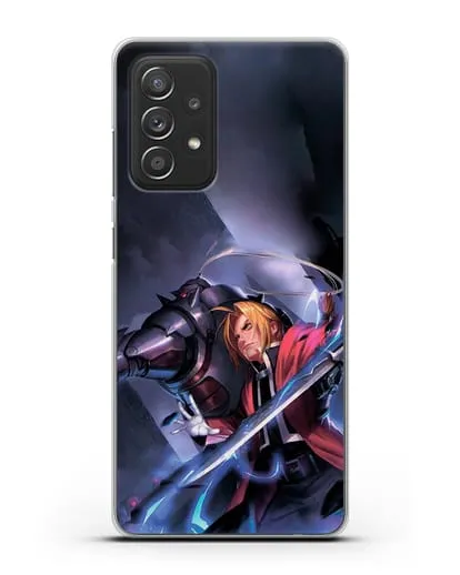 Чехол аниме Ходячий замок - Эдвард и Ал в бою силиконовый для Samsung Galaxy A53