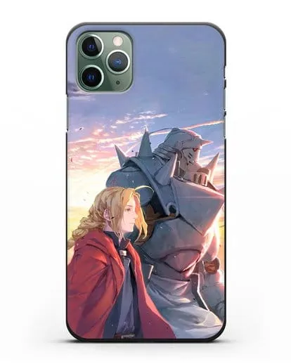 Чехол аниме Ходячий замок - Эдвард и Ал на закате силиконовый для iPhone 11 Pro