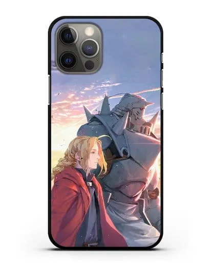 Чехол аниме Ходячий замок - Эдвард и Ал на закате силиконовый для iPhone 12 Pro