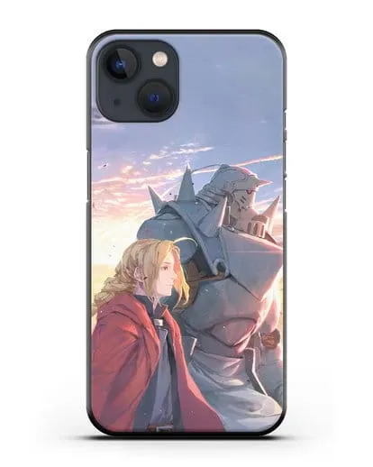 Чехол аниме Ходячий замок - Эдвард и Ал на закате силиконовый для iPhone 13 Mini