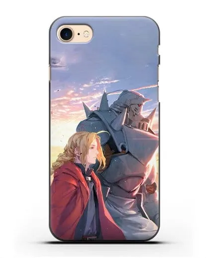 Чехол аниме Ходячий замок - Эдвард и Ал на закате силиконовый для iPhone 7