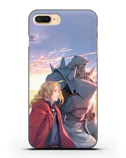 Чехол аниме Ходячий замок - Эдвард и Ал на закате силиконовый для iPhone 7 Plus