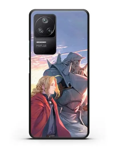 Чехол аниме Ходячий замок - Эдвард и Ал на закате силиконовый для Xiaomi Poco F4