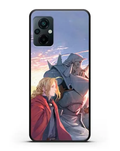 Чехол аниме Ходячий замок - Эдвард и Ал на закате силиконовый для Xiaomi Poco M5