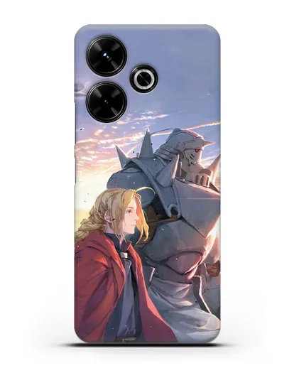 Чехол аниме Ходячий замок - Эдвард и Ал на закате силиконовый для Xiaomi Poco M6