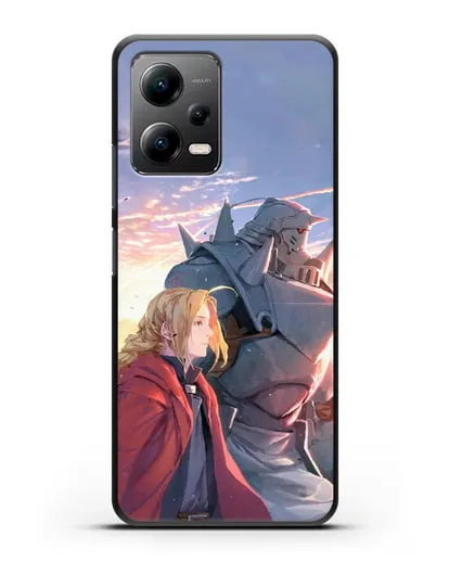 Чехол аниме Ходячий замок - Эдвард и Ал на закате силиконовый для Xiaomi Poco X5