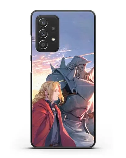 Чехол аниме Ходячий замок - Эдвард и Ал на закате силиконовый для Samsung Galaxy A53