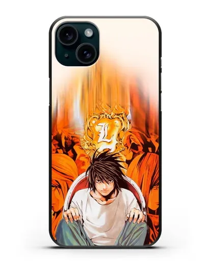 Чехол аниме Тетрадь смерти - Детектив Эл силиконовый для iPhone 15 Plus