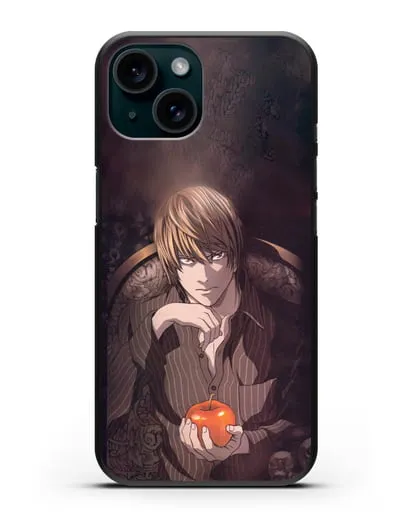 Чехол аниме Тетрадь смерти - Ягами Лайт силиконовый для iPhone 15