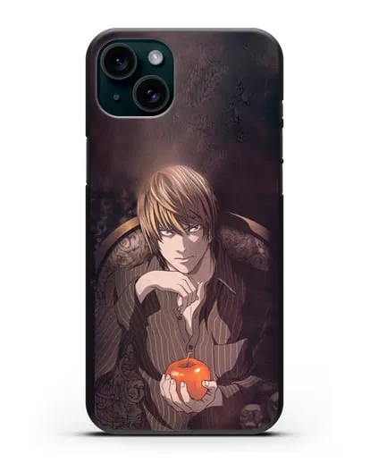 Чехол аниме Тетрадь смерти - Ягами Лайт силиконовый для iPhone 15 Plus