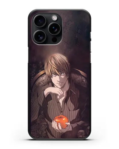 Чехол аниме Тетрадь смерти - Ягами Лайт силиконовый для iPhone 15 Pro Max