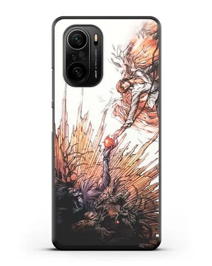 Чехол аниме Тетрадь смерти - Лайт и Бог смерти силиконовый для Xiaomi Poco F3