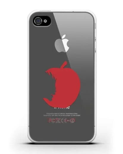 Чехол аниме Тетрадь смерти - Боги смерти едят только яблоки силиконовый для iPhone 4/4s