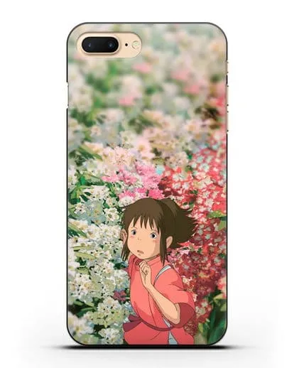 Чехол аниме Унесенные призраками - Тихиро в цветах силиконовый для iPhone 8 Plus