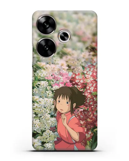 Чехол аниме Унесенные призраками - Тихиро в цветах силиконовый для Xiaomi Poco F6