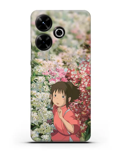 Чехол аниме Унесенные призраками - Тихиро в цветах силиконовый для Xiaomi Poco M6
