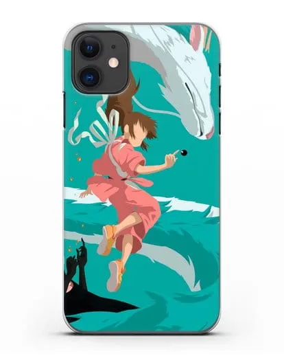 Чехол аниме Унесенные призраками - Тихиро, Хаку и Каонаси силиконовый для iPhone 11