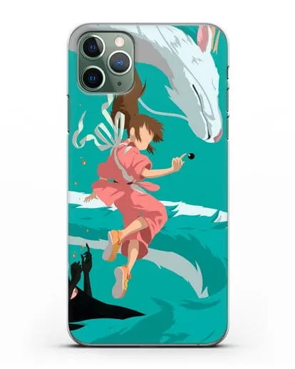 Чехол аниме Унесенные призраками - Тихиро, Хаку и Каонаси силиконовый для iPhone 11 Pro