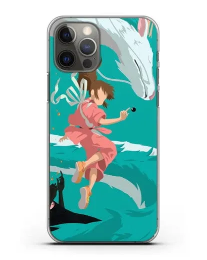 Чехол аниме Унесенные призраками - Тихиро, Хаку и Каонаси силиконовый для iPhone 12 Pro