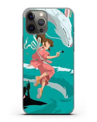 Чехол аниме Унесенные призраками - Тихиро, Хаку и Каонаси силиконовый для iPhone 12 Pro Max