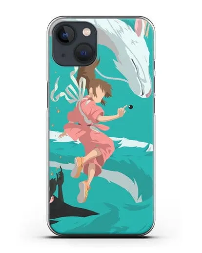 Чехол аниме Унесенные призраками - Тихиро, Хаку и Каонаси силиконовый для iPhone 13